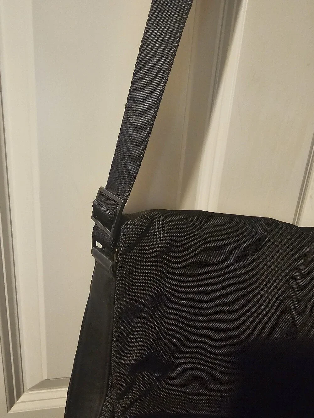 Tumi Black Men's Messenger Bag with Leather Accent